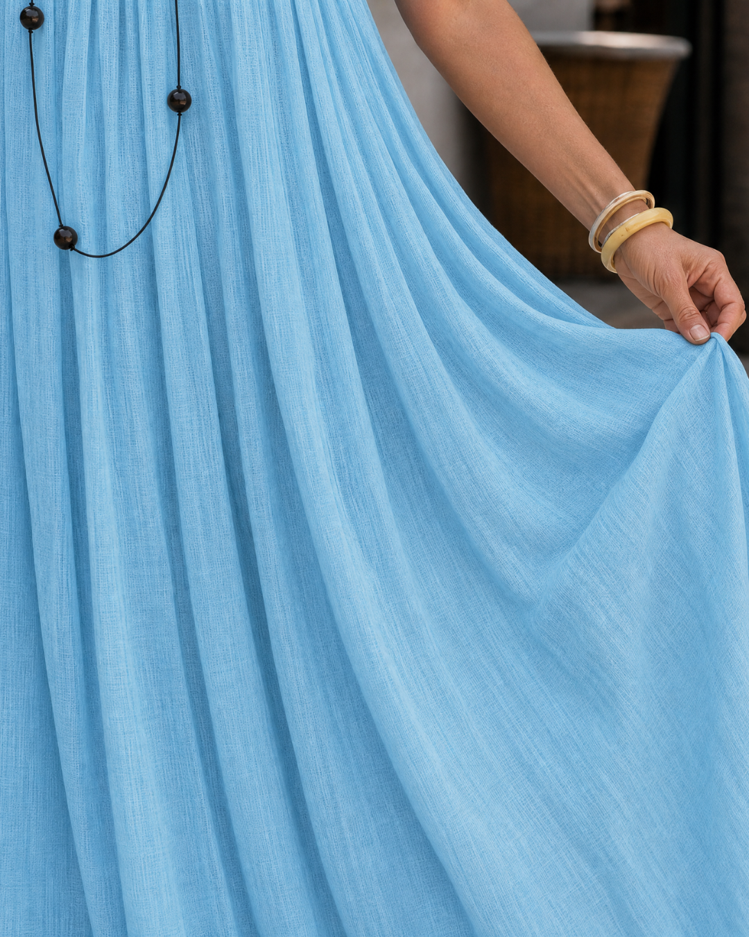 Alizée — Robe longue à fines bretelles