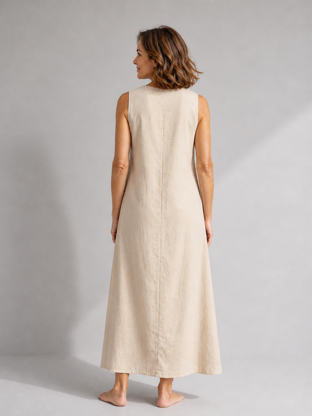Rosine — Robe longue à fleur peinte