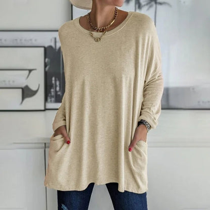 Maëlys | Tunique longue à poches — Beige