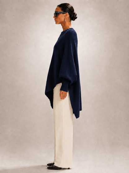 Élodie | Drapowany sweter oversize z asymetrycznym dołem