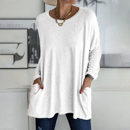 Maëlys | Tunique longue à poches — Blanc