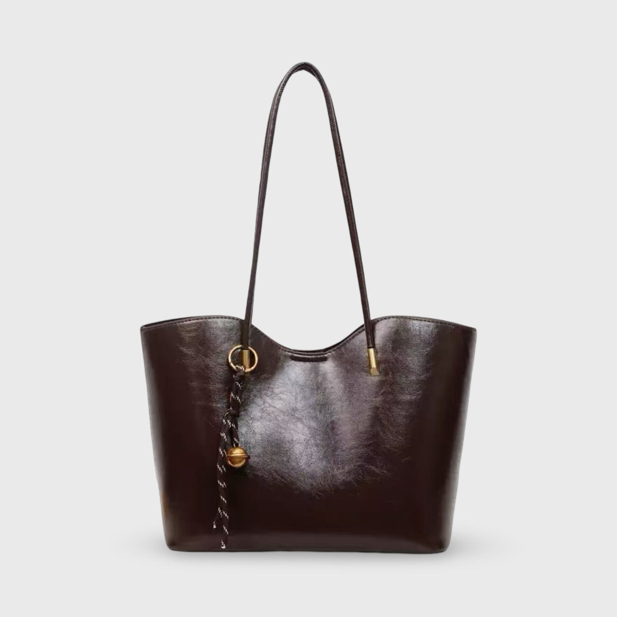 Sac cabas Sierra brun foncé vu de face