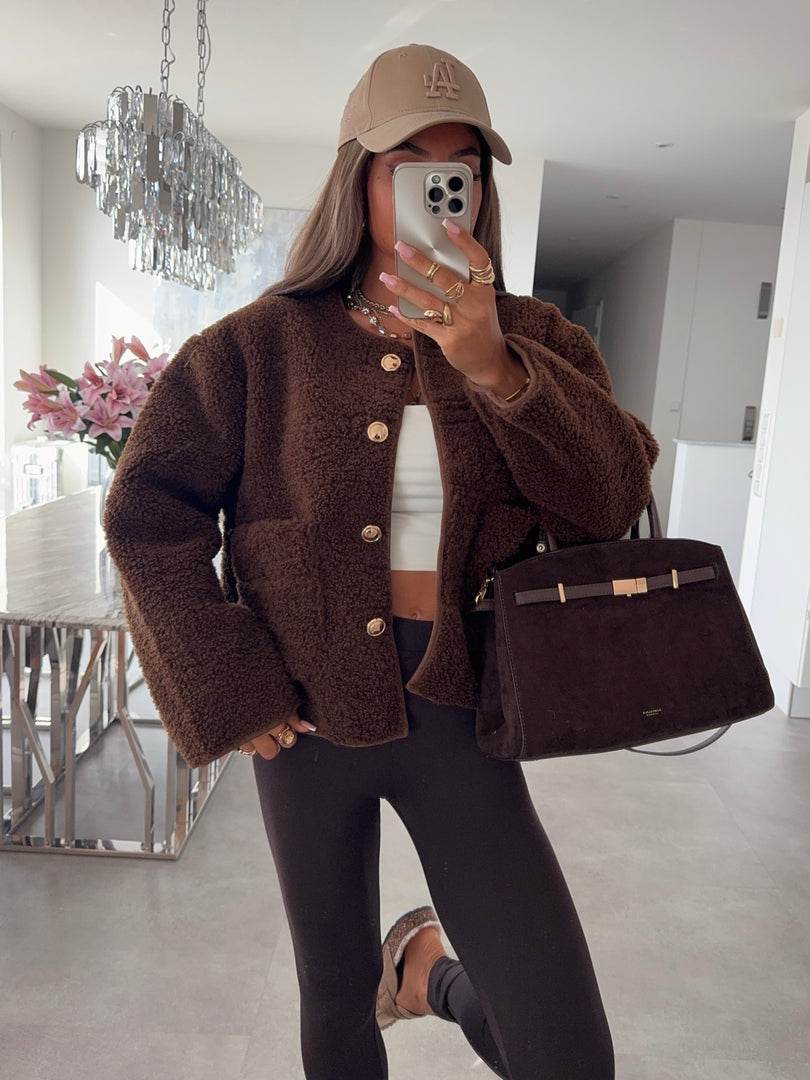 Anea – kurtka teddy, kolor brązowy