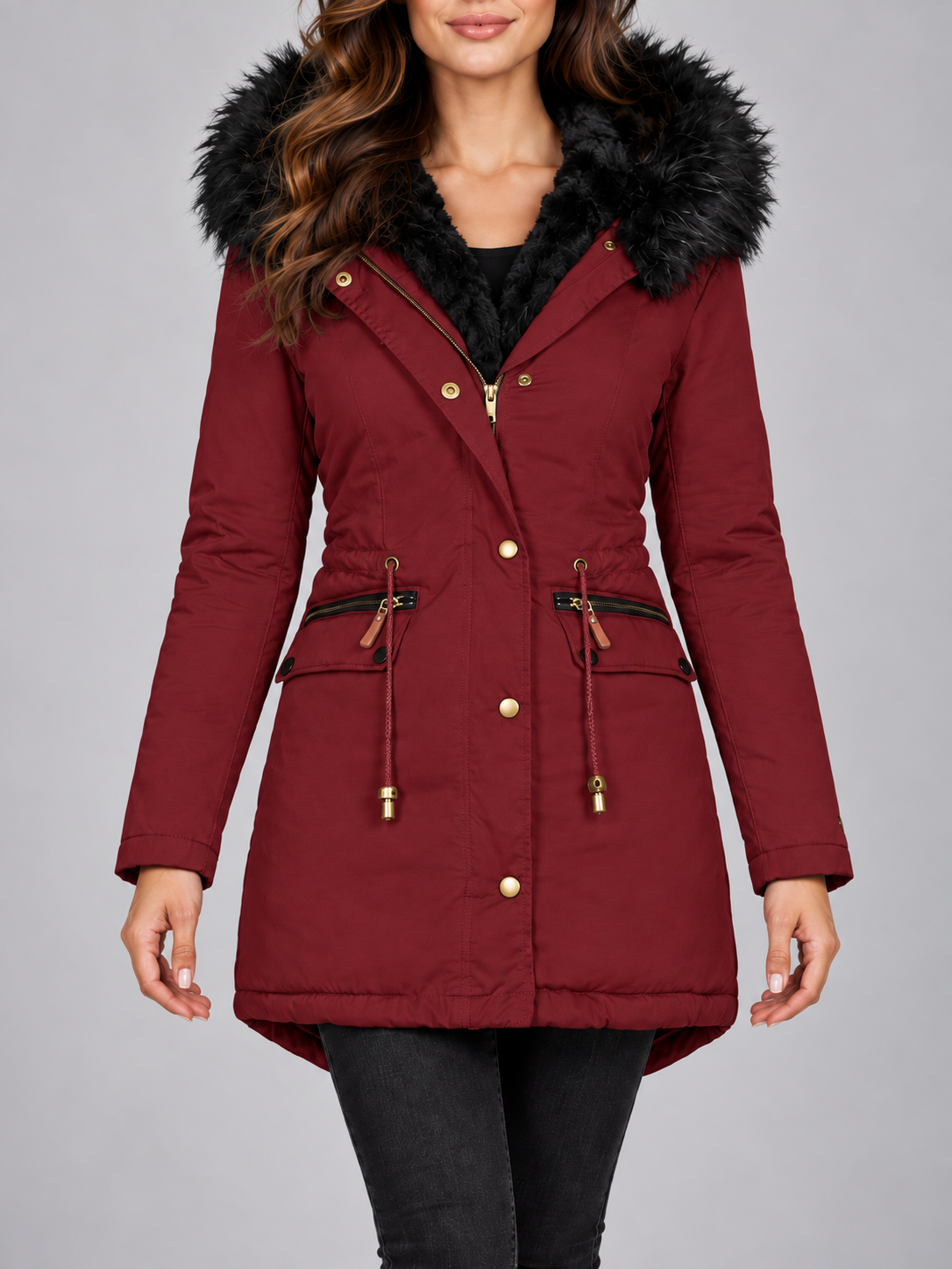 Marta | Parka z obszernym futrzanym kapturem