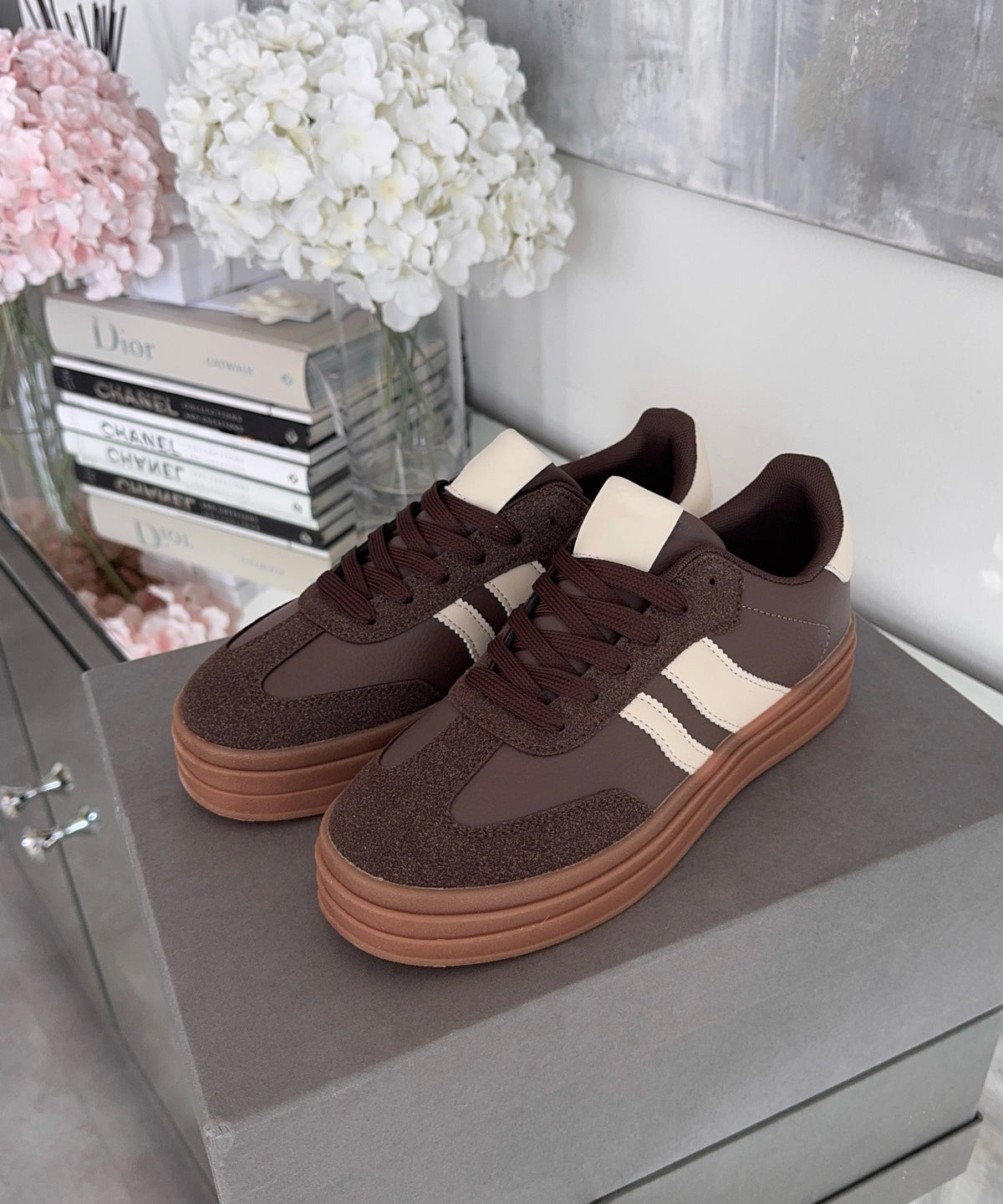 Sneakersy Renita brązowe