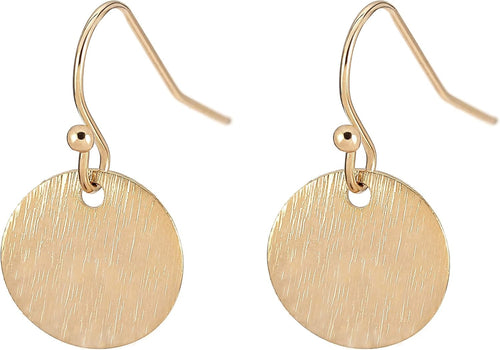 Disque Doré | Boucles d'oreilles dorées avec disque rond – Vue 01