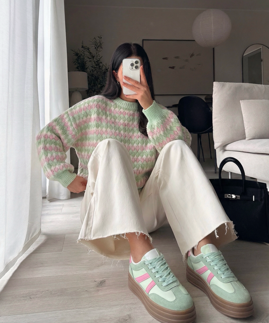 Sneakersy Camille jasnozielone