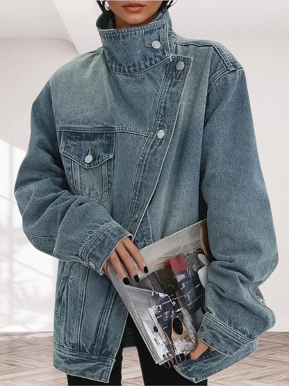 Alixe | Kurtka jeansowa oversize ze stójką