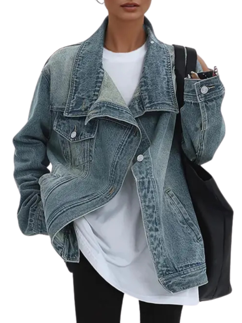 Alixe | Kurtka jeansowa oversize ze stójką