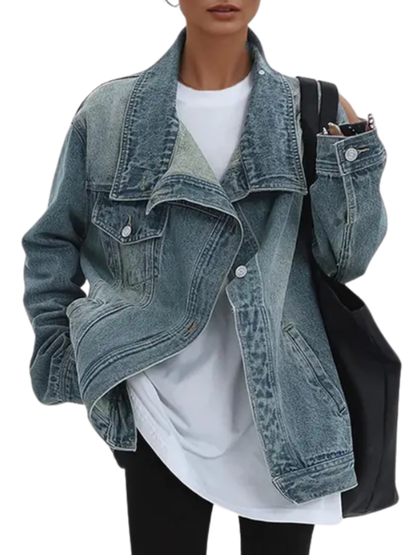 Alixe | Kurtka jeansowa oversize ze stójką