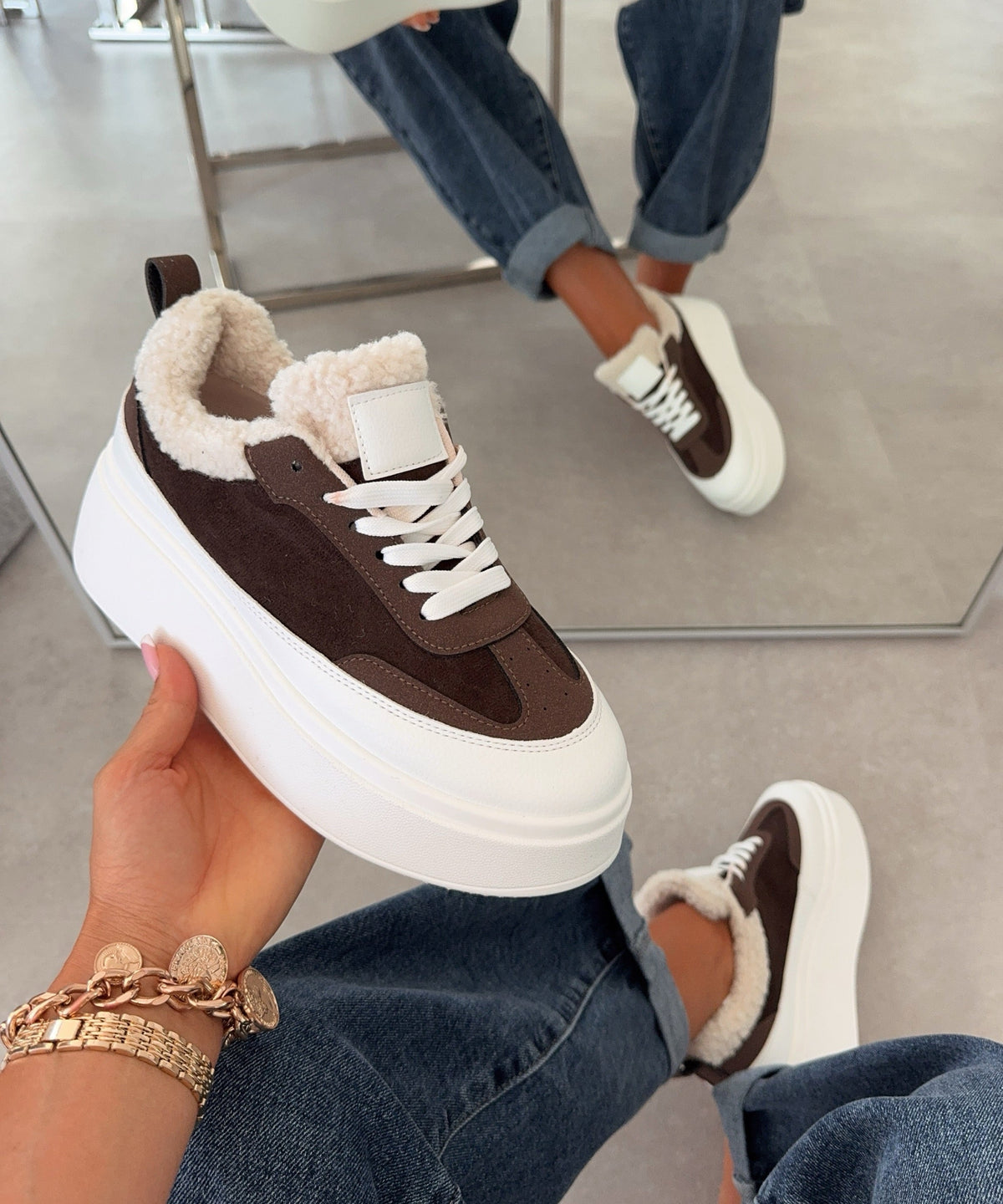 Sneakersy Nuva brązowe
