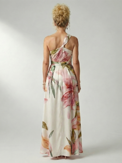 Rachel — Robe longue asymétrique à grandes fleurs