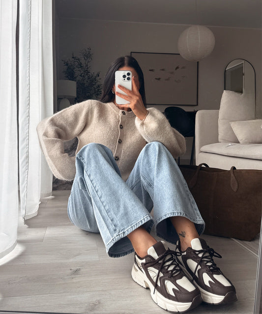 Sneakersy Ronja beżowo-brązowe