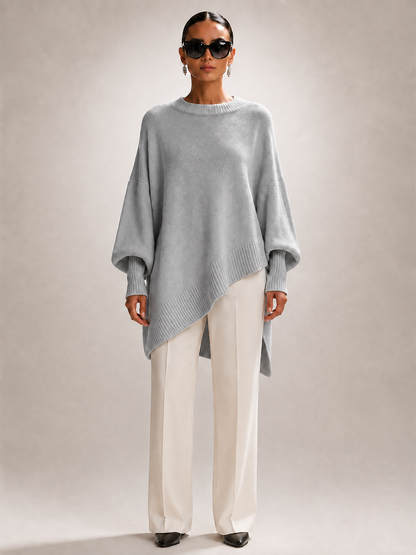 Élodie | Drapowany sweter oversize z asymetrycznym dołem