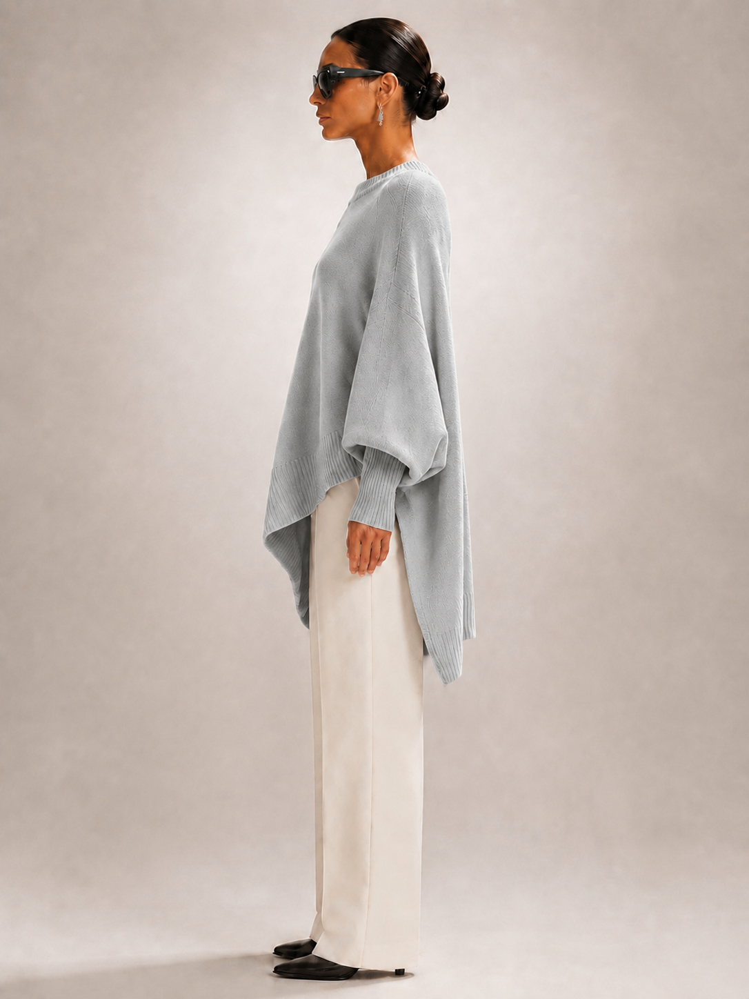 Élodie | Drapowany sweter oversize z asymetrycznym dołem