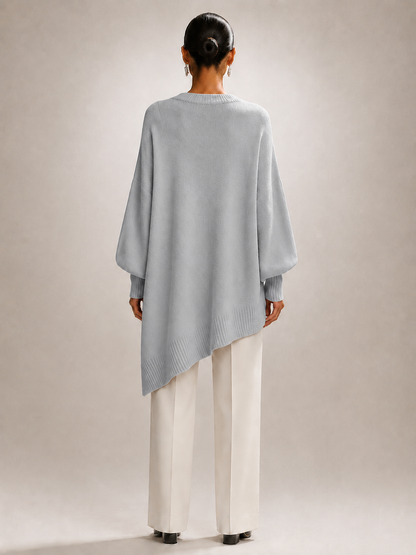Élodie | Drapowany sweter oversize z asymetrycznym dołem