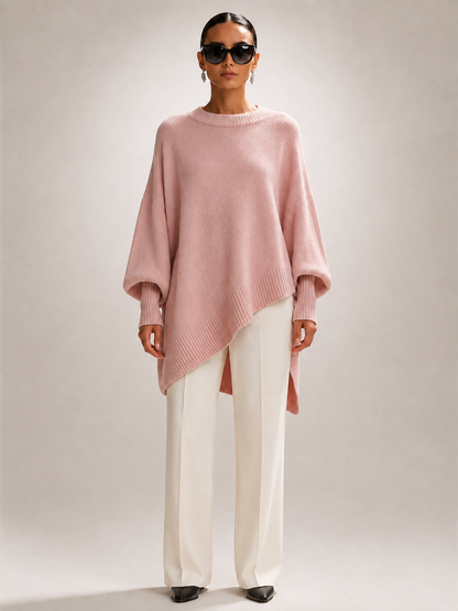 Élodie | Drapowany sweter oversize z asymetrycznym dołem