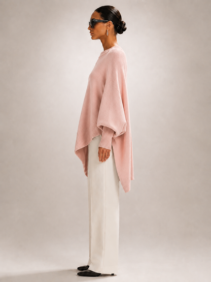 Élodie | Drapowany sweter oversize z asymetrycznym dołem