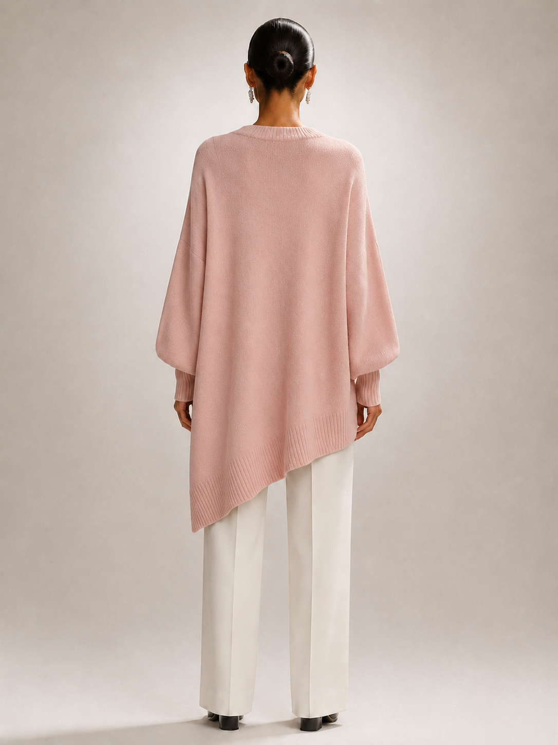 Élodie | Drapowany sweter oversize z asymetrycznym dołem