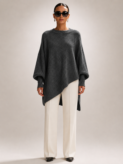 Élodie | Drapowany sweter oversize z asymetrycznym dołem