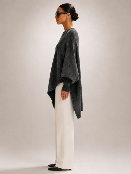 Élodie | Drapowany sweter oversize z asymetrycznym dołem