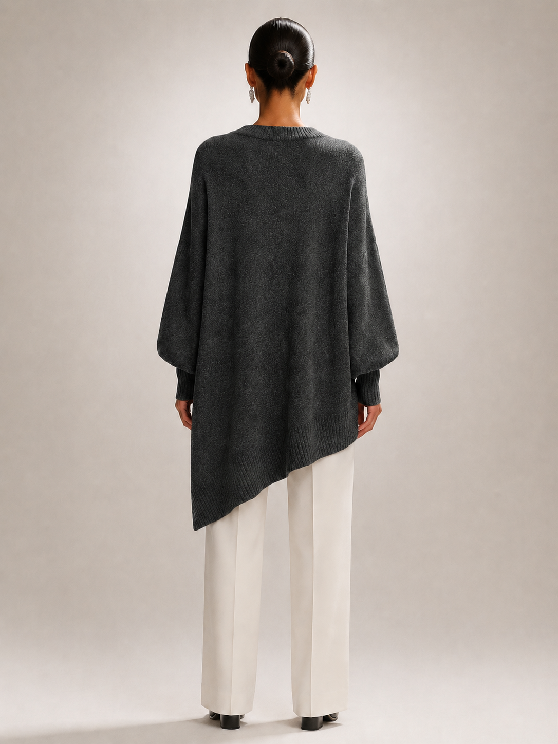 Élodie | Drapowany sweter oversize z asymetrycznym dołem