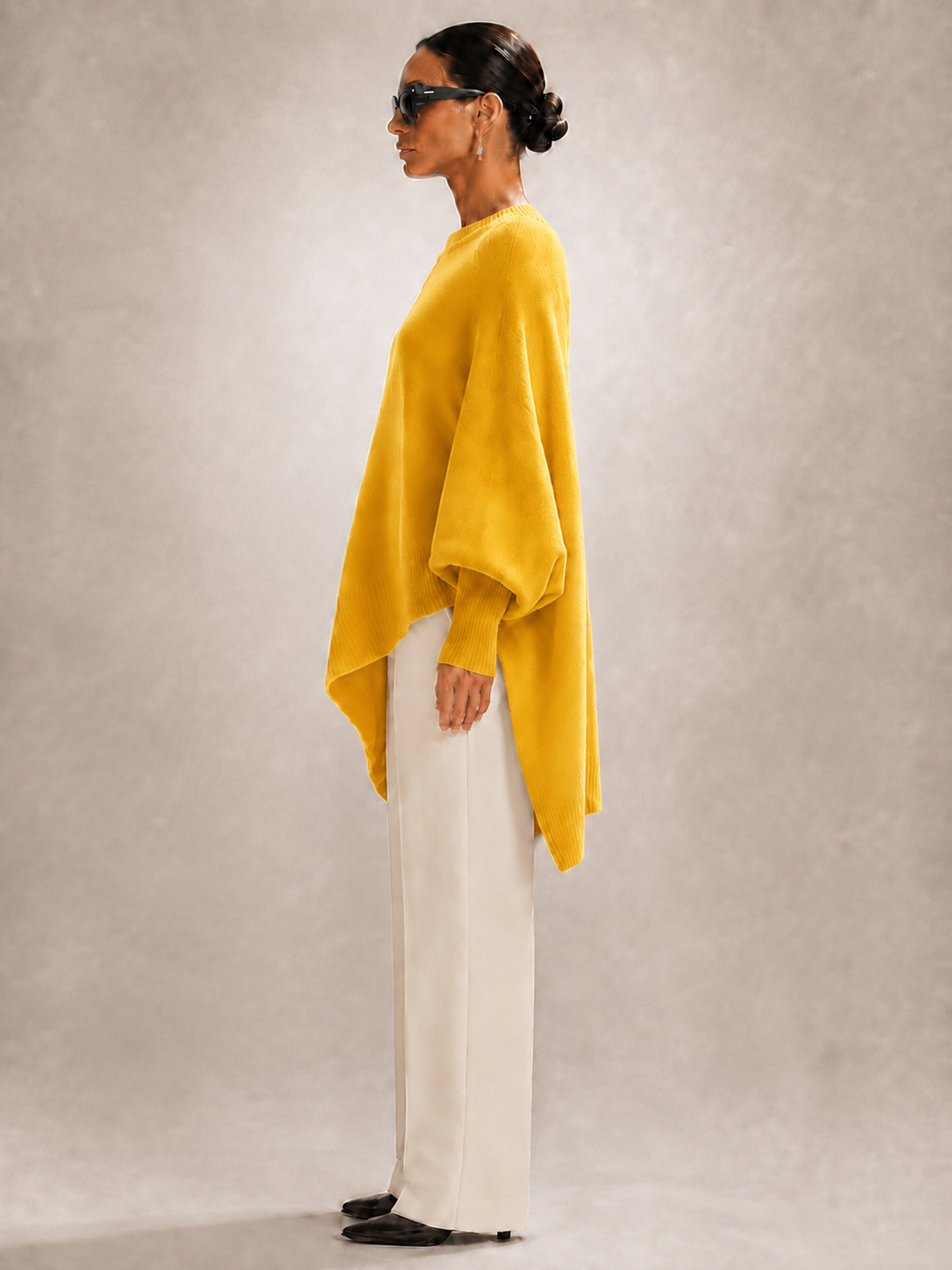 Élodie | Drapowany sweter oversize z asymetrycznym dołem