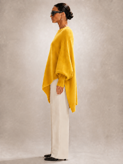 Élodie | Drapowany sweter oversize z asymetrycznym dołem