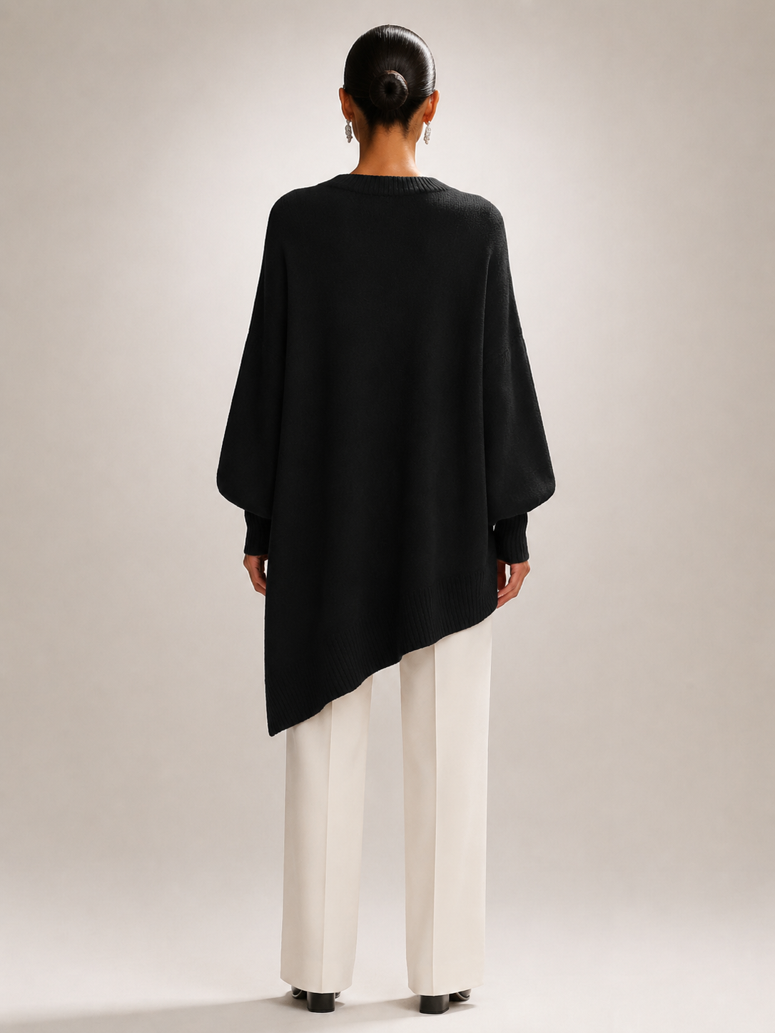 Élodie | Drapowany sweter oversize z asymetrycznym dołem