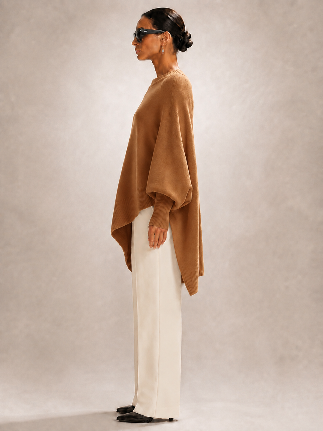 Élodie | Drapowany sweter oversize z asymetrycznym dołem