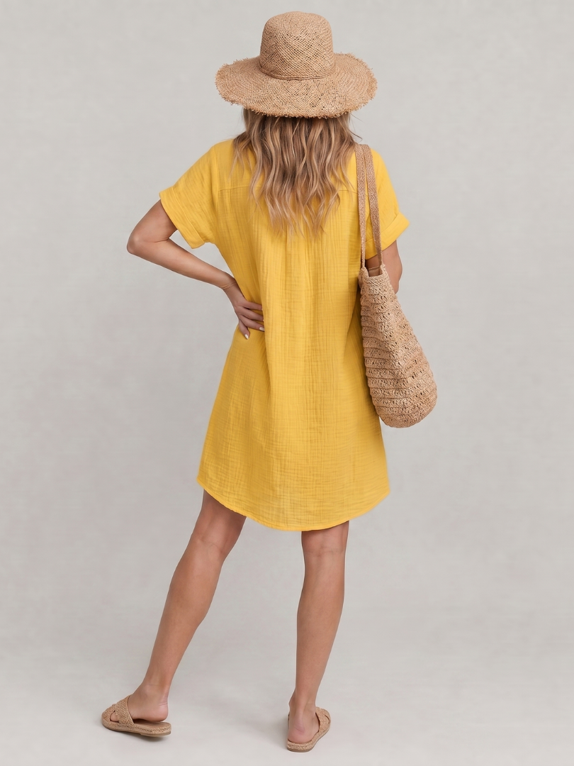 Mathilde — Robe chemise en gaze de coton