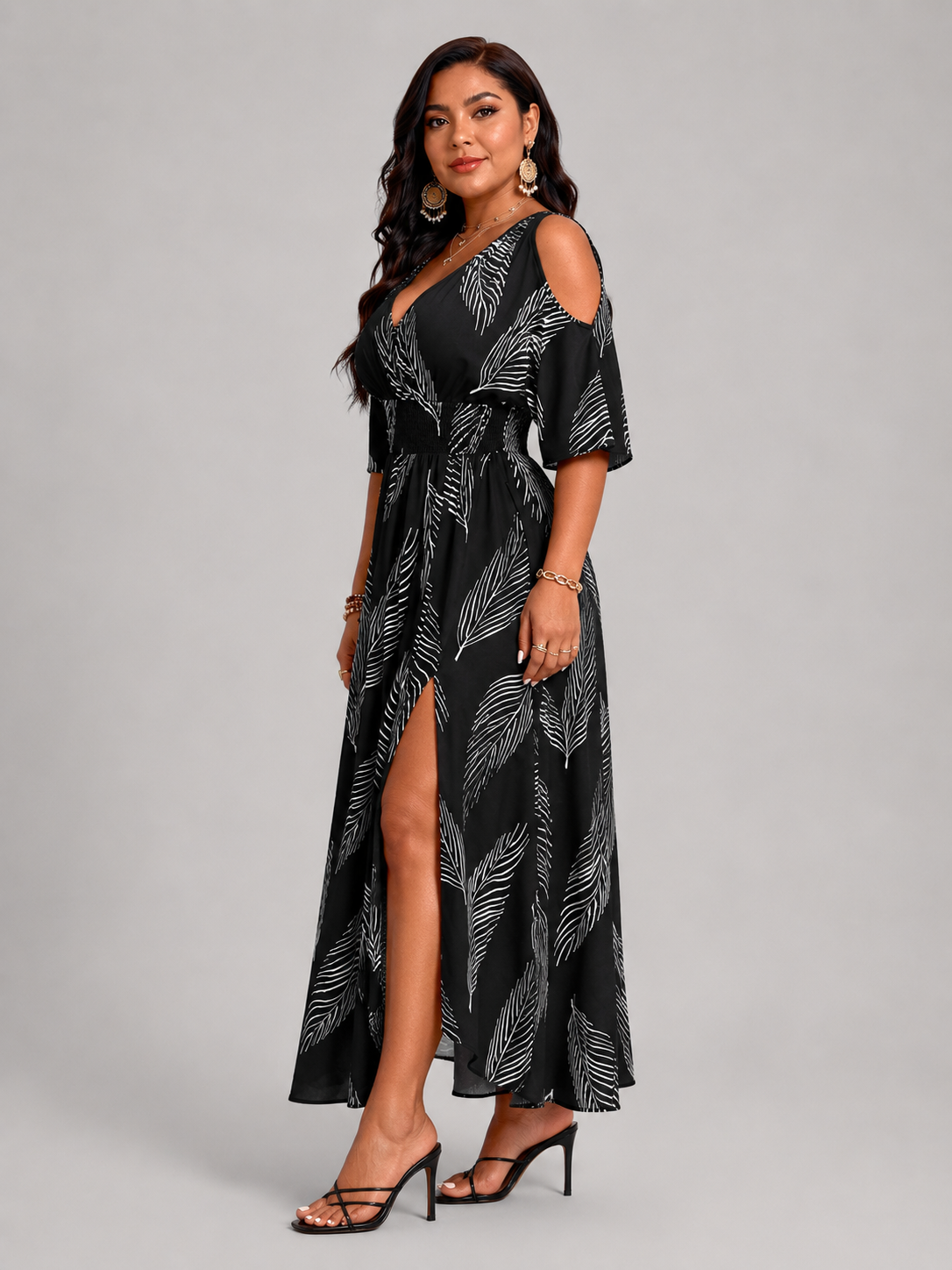 Bérangère — Robe longue à épaules dénudées
