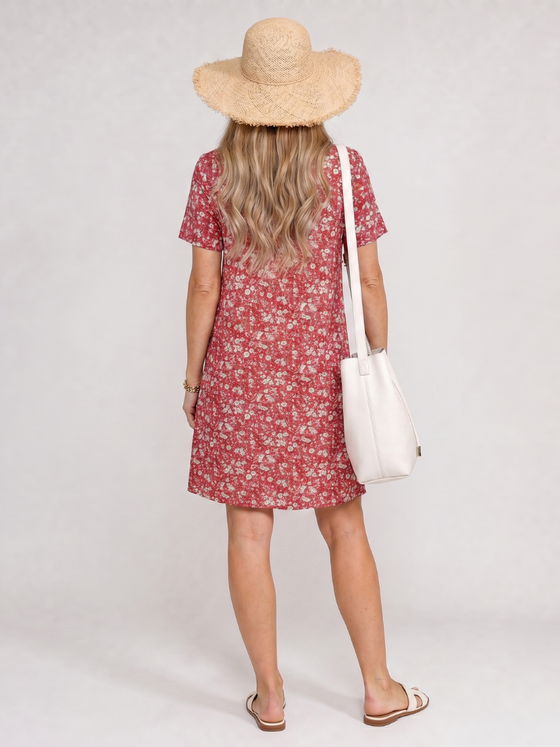 Frédérique — Robe droite à encolure fendue