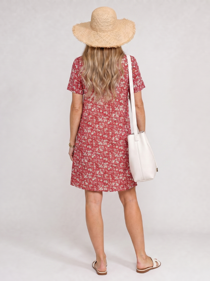 Frédérique — Robe droite à encolure fendue