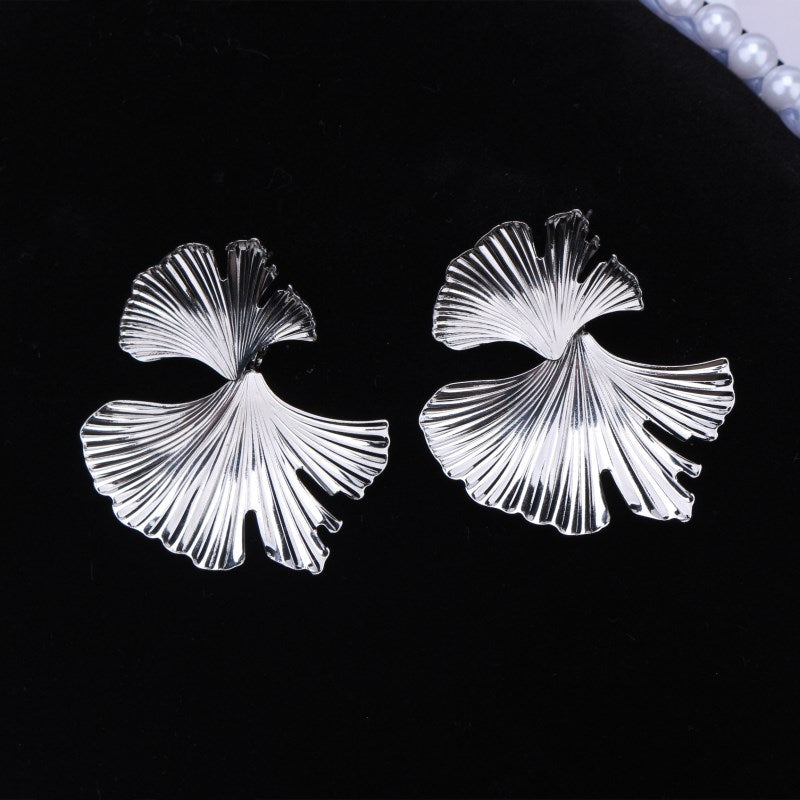 Feuille de Ginkgo | Grandes boucles d'oreilles avec feuille de ginkgo – Vue 05