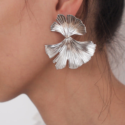 Feuille de Ginkgo | Grandes boucles d'oreilles avec feuille de ginkgo – Vue 04