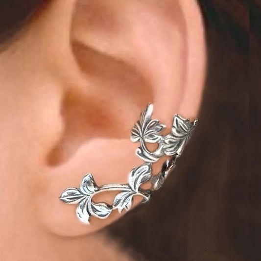 Liane Fleurie | Boucles d'oreilles argentées avec liane fleurie – Vue 01