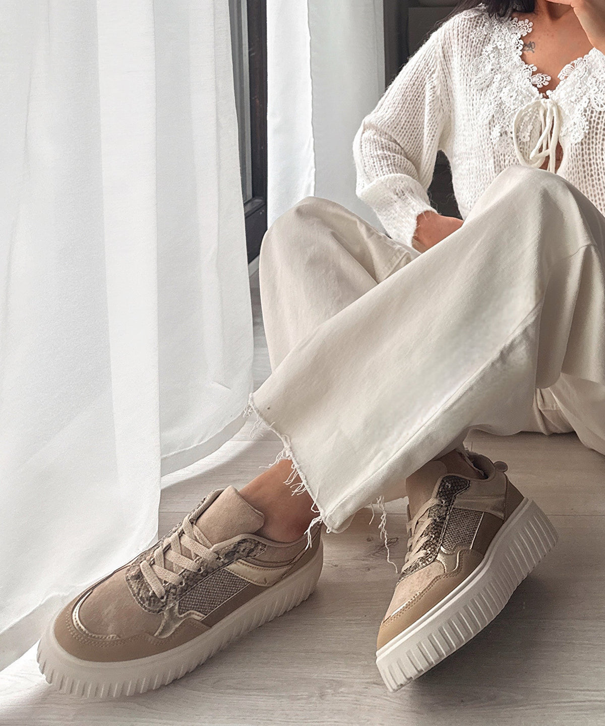 Sneakersy Daria taupe