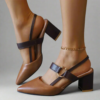 Helena | Czółenka slingback w szpic na słupku