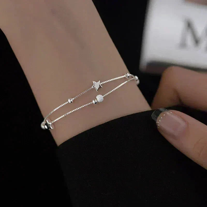 Semis d'Étoiles | Bracelet argenté avec étoiles – Vue 01