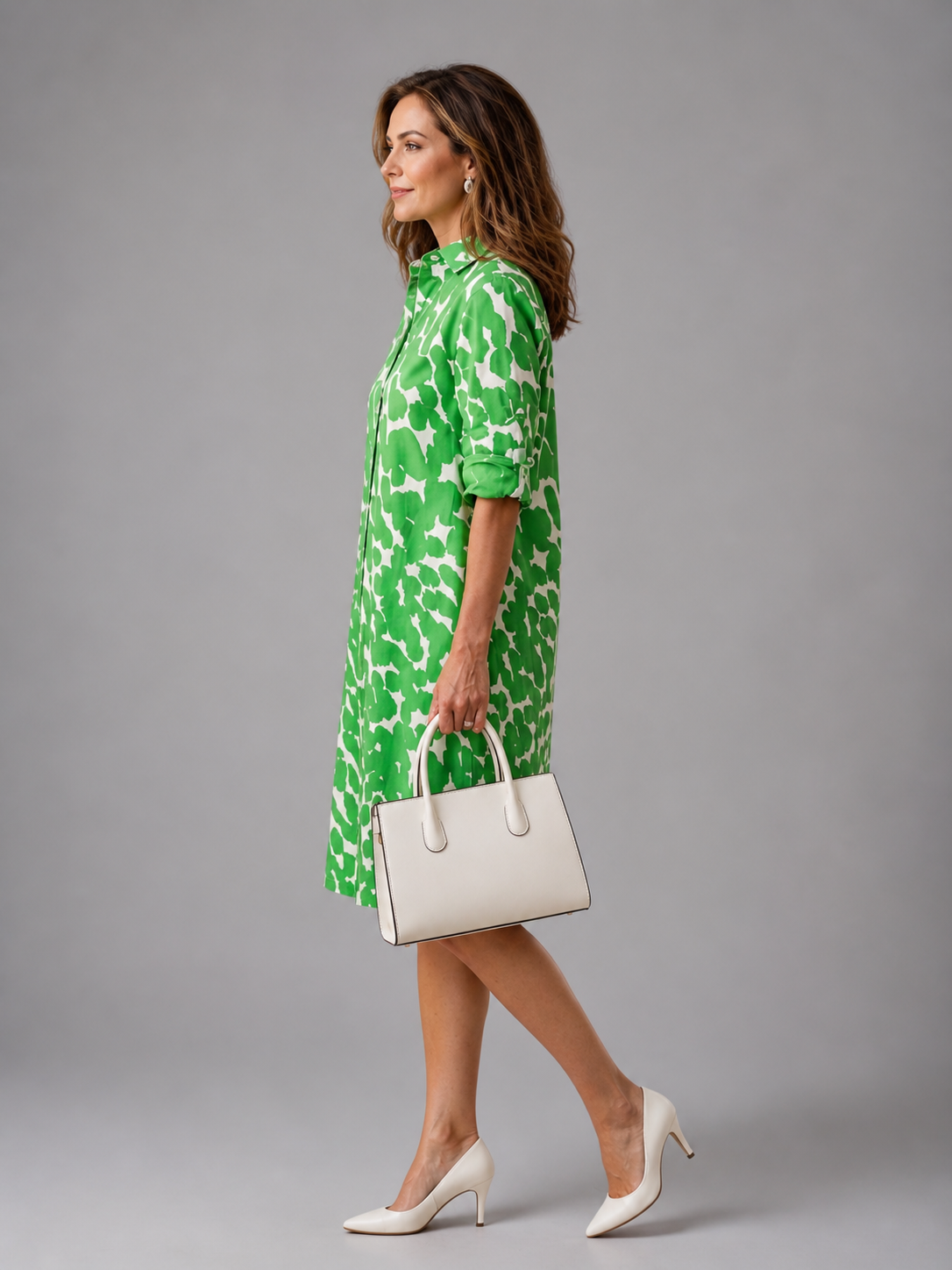 Pascaline — Robe courte chemise à motif abstrait