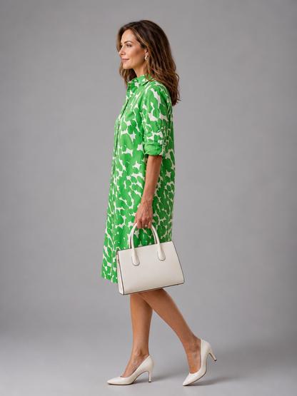 Pascaline — Robe courte chemise à motif abstrait