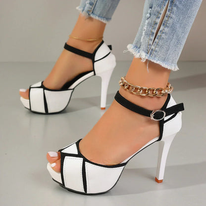 Mareike | Eleganckie czółenka peep toe na platformie