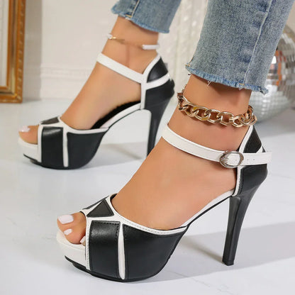 Mareike | Eleganckie czółenka peep toe na platformie