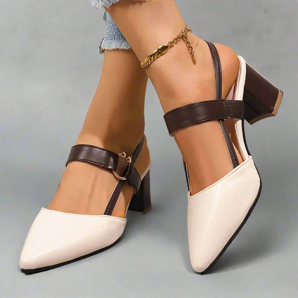 Helena | Czółenka slingback w szpic na słupku