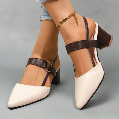 Helena | Czółenka slingback w szpic na słupku