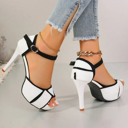 Mareike | Eleganckie czółenka peep toe na platformie