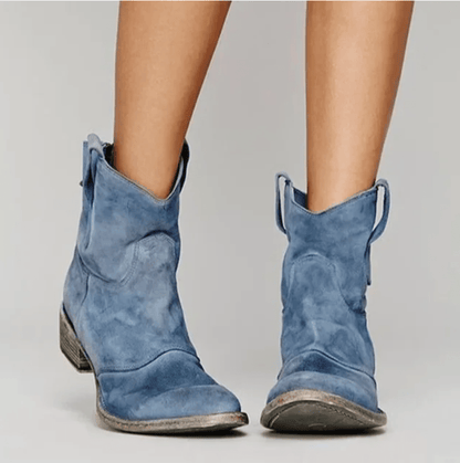 Loïse | Bottines western en suédine — Bleu
