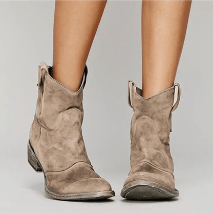 Loïse | Bottines western en suédine — Taupe