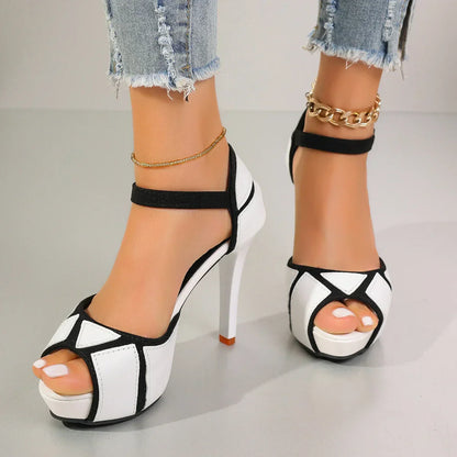 Mareike | Eleganckie czółenka peep toe na platformie